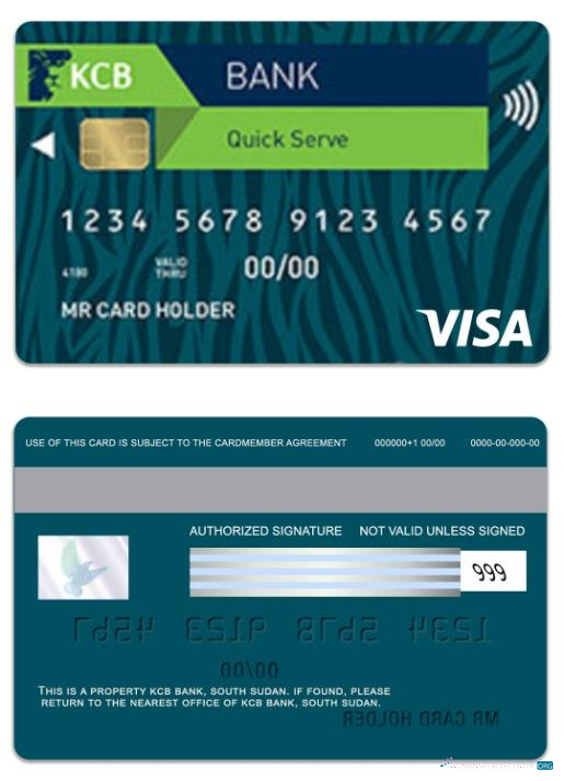 Download South Sudan KCB Bank visa card Photoshop template